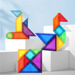 SKU5 Travel Tangram Puzzle Set, Pattern Blocks Magnetic Jigsaw Puzzle with Design Cards Instruction