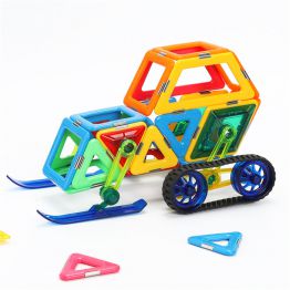 SKU7 Magnetic Tiles, Magnet Building Blocks, STEM Educational Construction Kit，3D Car and Auto Magnetic Toys
