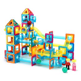Magnetic Tiles Building Set, Magnet Tiles Marble Run Building Blocks Set for Kids, STEM Learning Educational Toys
