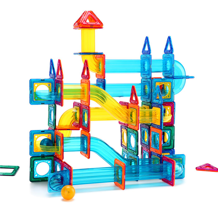 Magnetic Tiles Building Set, Magnet Tiles Marble Run Building Blocks Set for Kids, STEM Learning Educational Toys