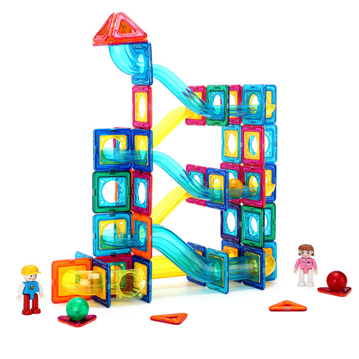 Magnetic Tiles Building Set, Magnet Tiles Marble Run Building Blocks Set for Kids, STEM Learning Educational Toys