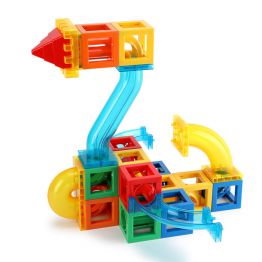 SKU5 Marble Run for Kids Magnetic Cube Track Building Blocks Set,Intelligence Brain Training Kids Toys, Children's 3D Conduit STEM Gift Toy, Preschool Learning Toys