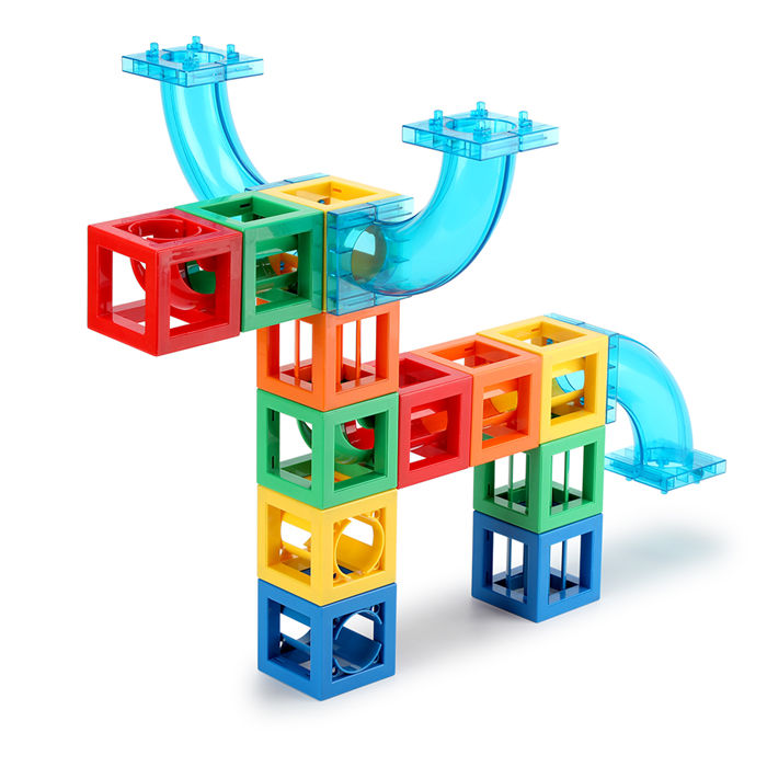 SKU5 Marble Run for Kids Magnetic Cube Track Building Blocks Set,Intelligence Brain Training Kids Toys, Children's 3D Conduit STEM Gift Toy, Preschool Learning Toys