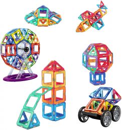Magnetic Tiles, Magnet Building Blocks, STEM Educational Construction Kit，3D car and auto Magnetic Toys
