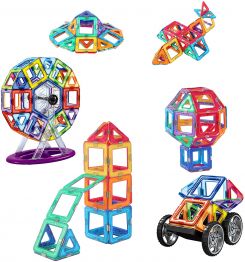 Magnetic Tiles, Magnet Building Blocks, STEM Educational Construction Kit，3D car and auto Magnetic Toys
