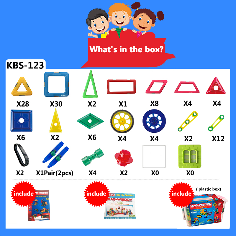 Magnetic Tiles, Magnet Building Blocks, STEM Educational Construction Kit，3D car and auto Magnetic Toys