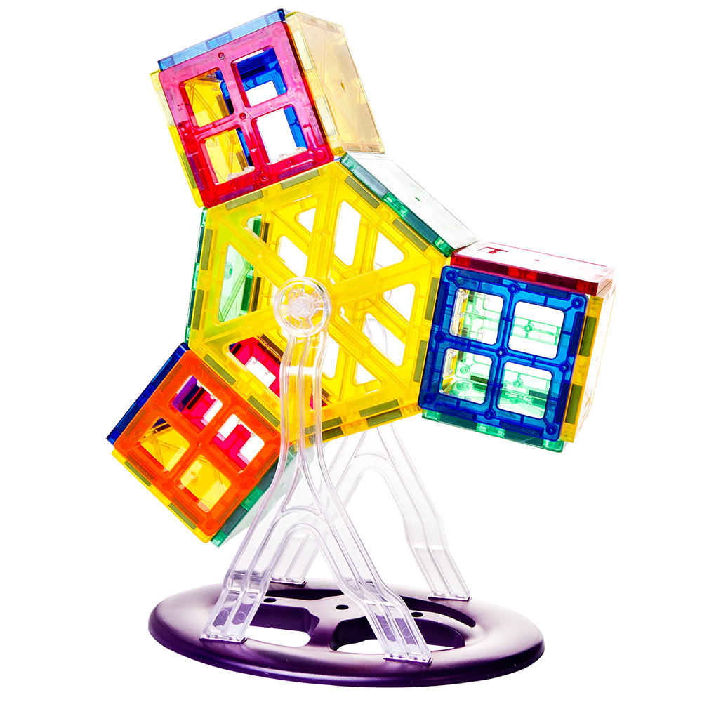 Magnetic Blocks educational magnetic tiles building blocks rainbow sky wheel plastic construction toys for kids