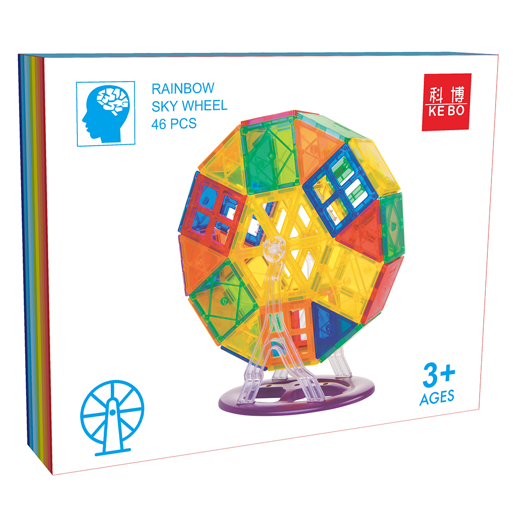 Magnetic Blocks educational magnetic tiles building blocks rainbow sky wheel plastic construction toys for kids