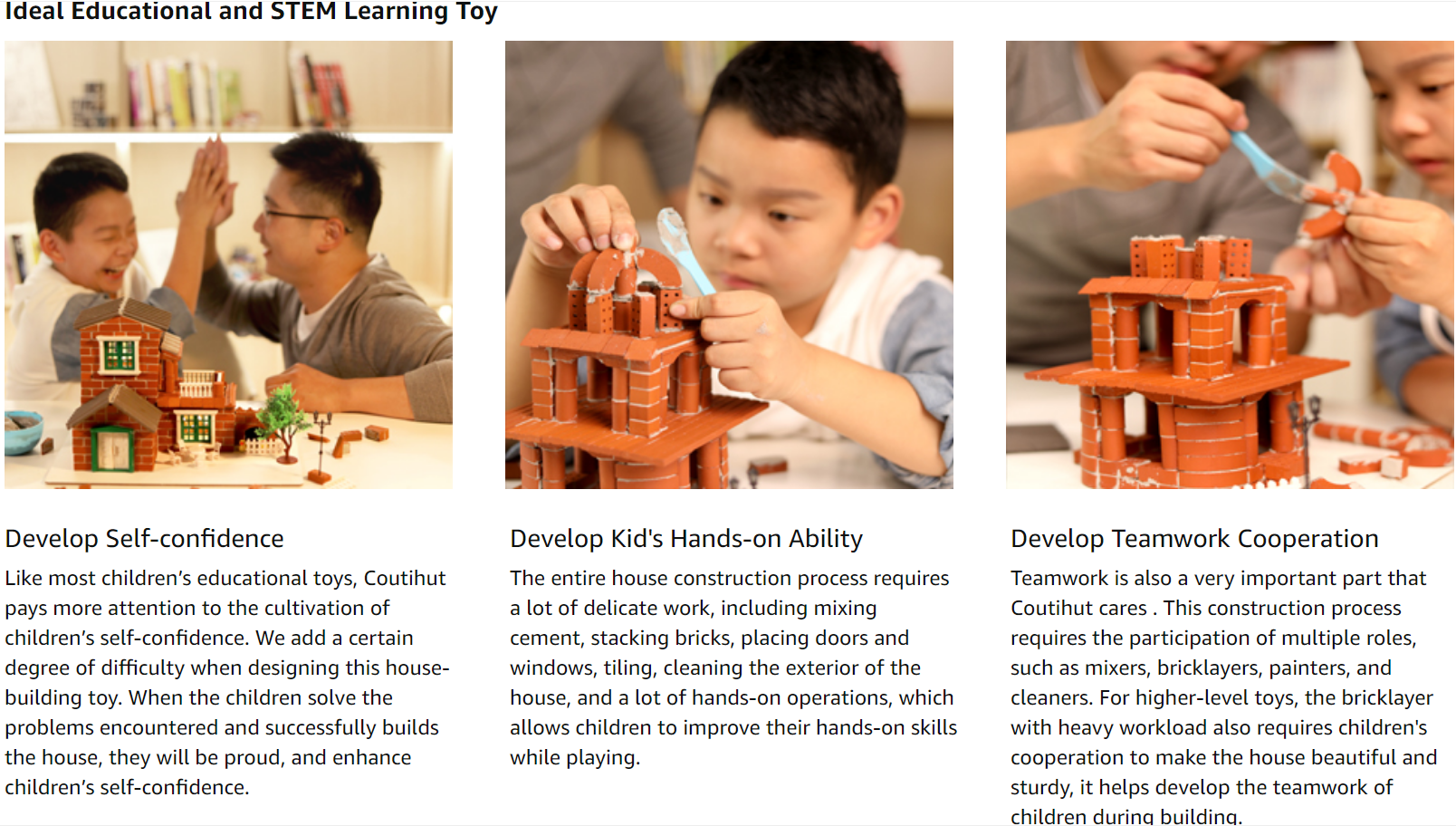 Mini Real House Building Kit STEM Learning Toys Educational Brick Construction Engineering Set 128 Pcs Displayable Model Gift for Kids and Adult