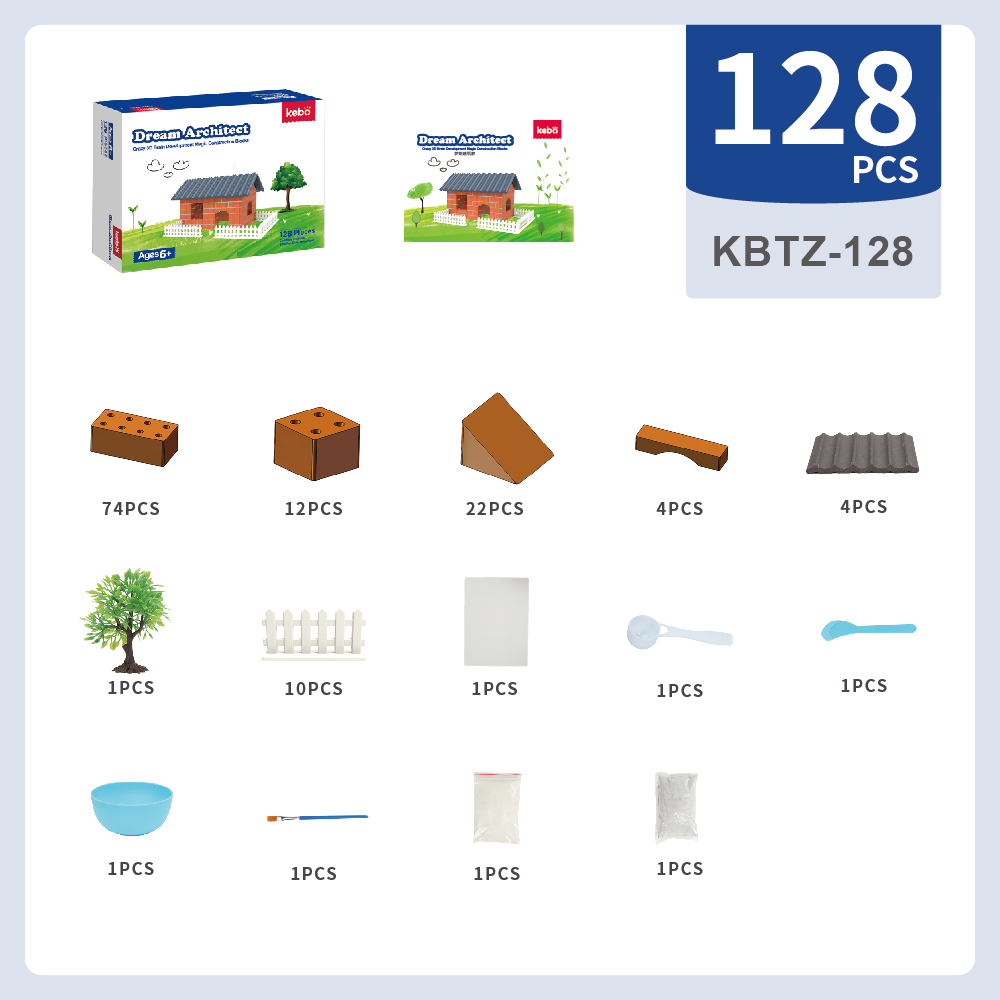 Mini Real House Building Kit STEM Learning Toys Educational Brick Construction Engineering Set 128 Pcs Displayable Model Gift for Kids and Adult