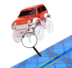 Race Car Track Building Block Educational Toy Set Magnetic Tiles Magnet Playset 2 LED Car STEM Learning Construction Kit Hand-Eye Fine Motor Skill Training Brain Development