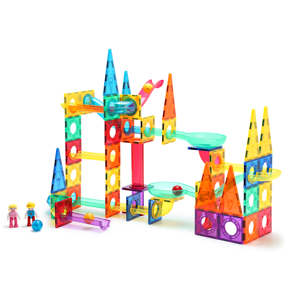 Kebo Magnetic Tiles Building Blocks for Kids, Magnets STEM Educational Learning Construction Toys Set , Marble Run Toys Birthday Gifts for Age 3 4 5 6 7 8 Year Old Boys Girls