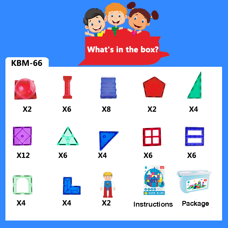 Magnetic Tiles Blocks Building Toys Set for Kids,STEM Magnetic Stacking Toys for Boys,Educational & Creative Birthday Gift with Storage Box