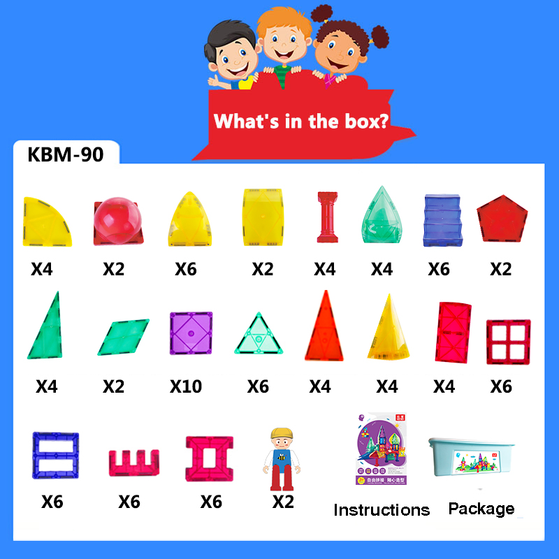 Magnetic Tiles Blocks Building Toys Set for Kids,STEM Magnetic Stacking Toys for Boys,Educational & Creative Birthday Gift with Storage Box