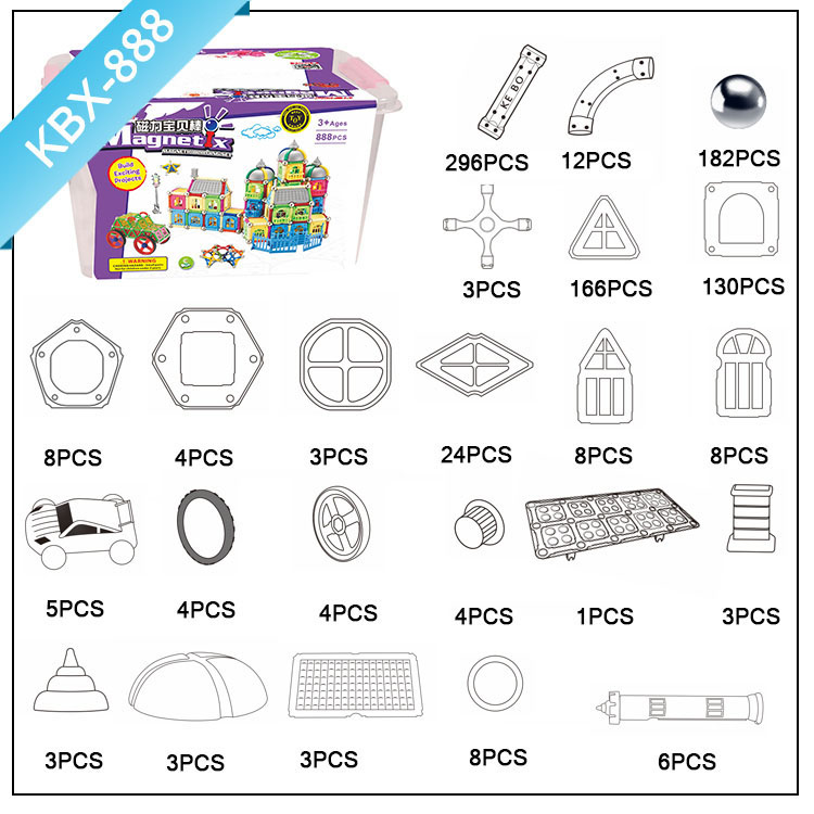 Magnetic Sticks and Balls Building Blocks Sculpture Educational Learning Game STEM Toy