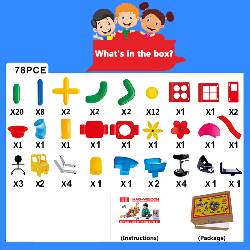 Magnetic Building Blocks for Toddlers, STEM Building Toys for Kids Early Learning Educational Creative Construction DIY Toy Blocks, Gift for Kids Boys Girls