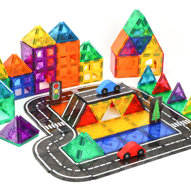 30 pcs Manufacture Creative City Roads Pack Marble Run Toy 3D Building Blocks Construction Playboards Magnetic Tiles City Road