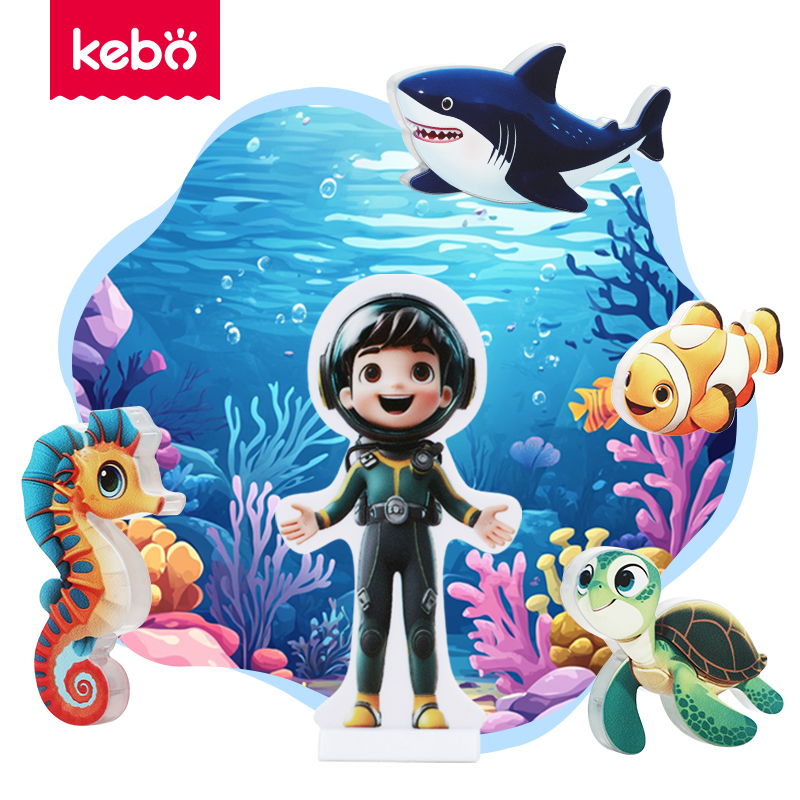 42Pcs Factory Wholesale New Design Magnetic Tiles Magnetic Toys Marine Animals STEM Magnet Educational Toys for Kids