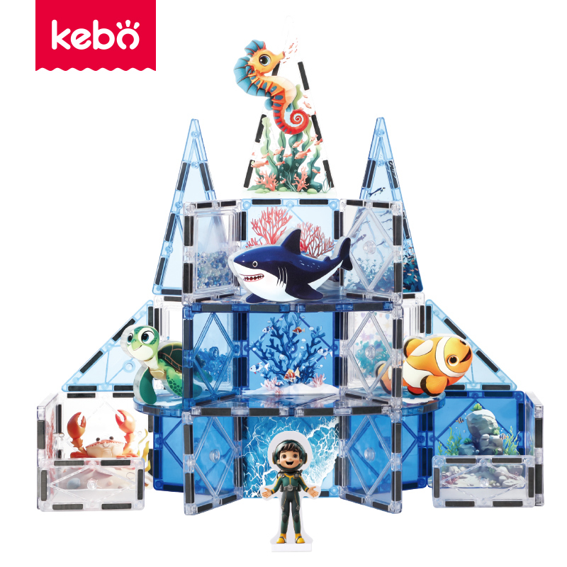 42Pcs Factory Wholesale New Design Magnetic Tiles Magnetic Toys Marine Animals STEM Magnet Educational Toys for Kids