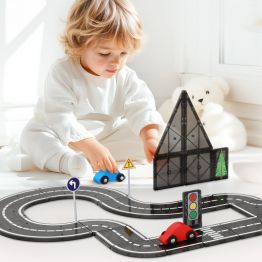 30 pcs Manufacture Creative City Roads Pack Marble Run Toy 3D Building Blocks Construction Playboards Magnetic Tiles City Road