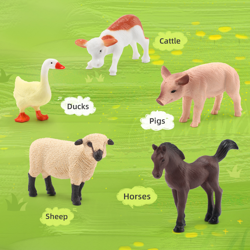 50 Pieces Hot Sales OEM ODM Custom Colors CPC ABS Plastic Farm Theme Magnetic Tiles Magnetic Building Blocks for Kids