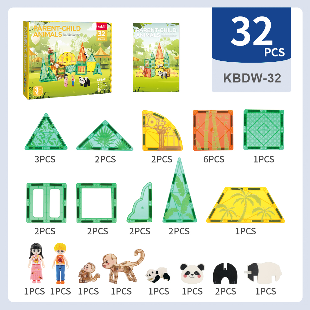 32Pcs Factory Wholesale New Design Magnetic Tiles Magnetic Toys STEM Magnet Educational Toys for Kids 32Pcs Factory Wholesale New Design Magnetic Tiles Magnetic Toys STEM Magnet Educational Toys for Kids