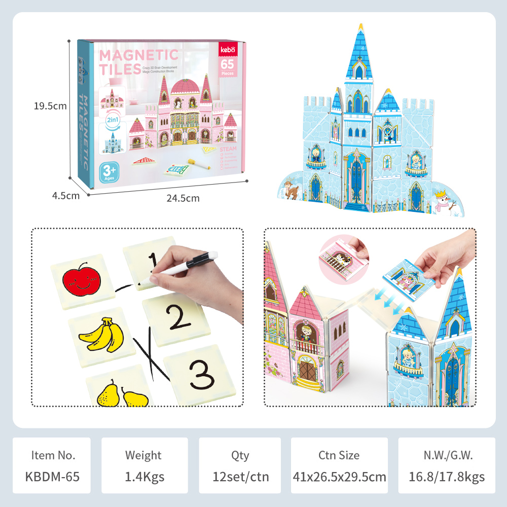 65 Pieces Factory Wholesale OEM ODM Custom Colors CPC ABS Plastic Children Educational Building Set Magnetic Tiles Toys for Kids 65 Pieces Factory Wholesale OEM ODM Custom Colors CPC ABS Plastic Children Educational Building Set Magnetic Tiles Toys for Kids