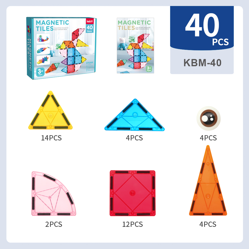 40PCS Tiles rainbow Colorful Colors Building Blocks Puzzle Children's Magnets Insects Magnetic Toys for Kids 40PCS Tiles rainbow Colorful Colors Building Blocks Puzzle Children's Magnets Insects Magnetic Toys for Kids