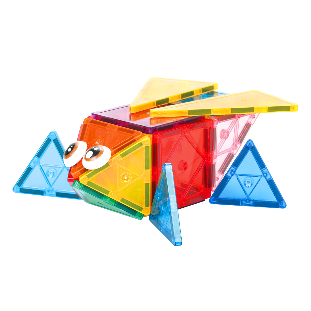 40PCS Tiles rainbow Colorful Colors Building Blocks Puzzle Children's Magnets Insects Magnetic Toys for Kids