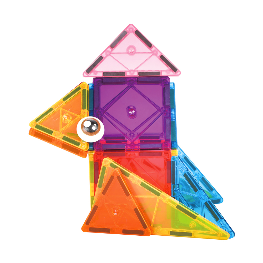 40PCS Tiles rainbow Colorful Colors Building Blocks Puzzle Children's Magnets Insects Magnetic Toys for Kids