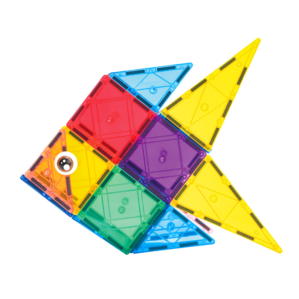 40PCS Tiles rainbow Colorful Colors Building Blocks Puzzle Children's Magnets Insects Magnetic Toys for Kids