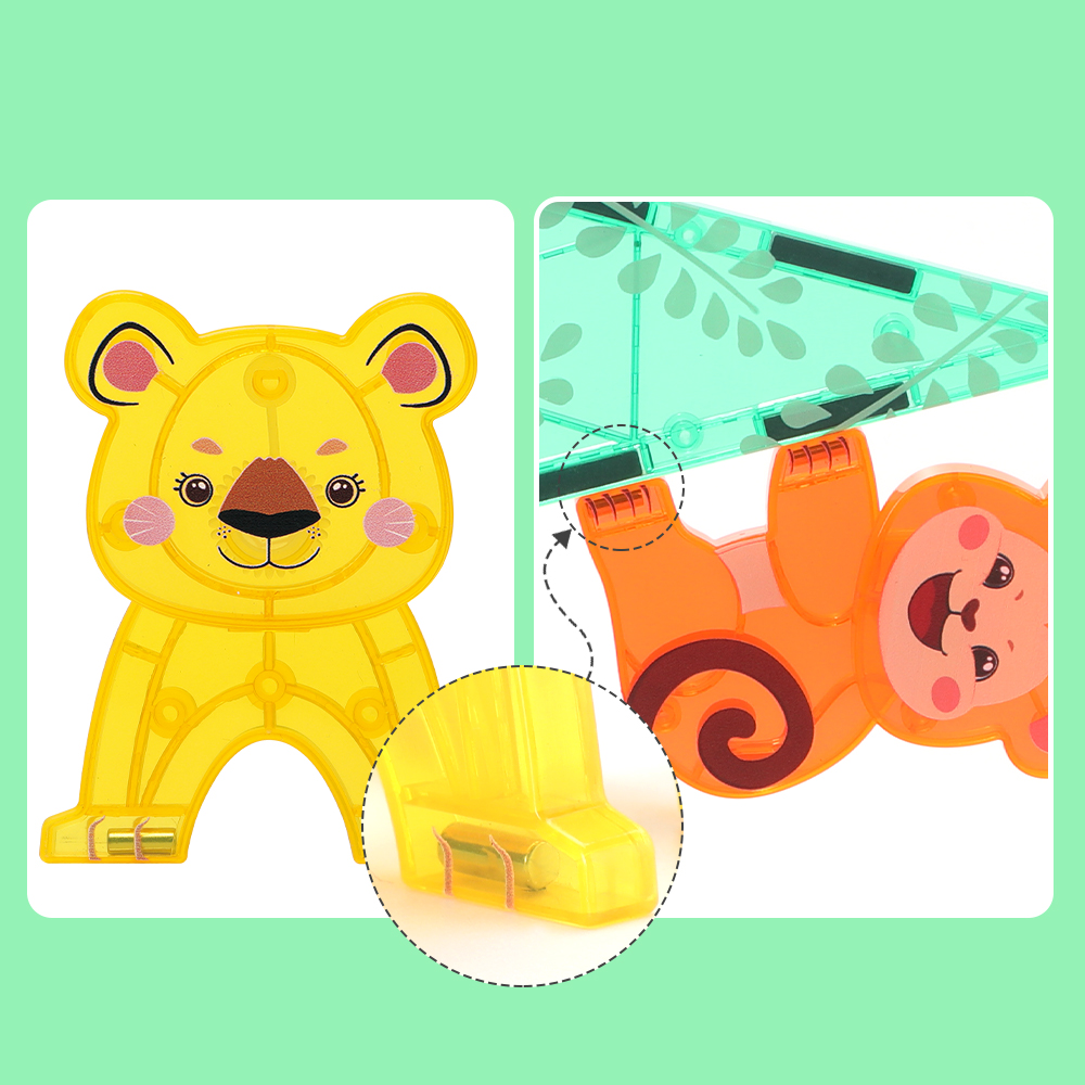 56PCS Strong Magnet STEM Animals Theme Building Blocks UV Printing Tiles Toys Construction Game Set DIY Magnetic Tiles for Kids