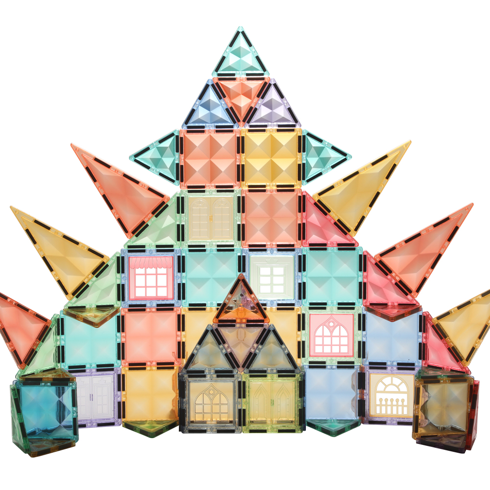 Wholesale Custom Great Stem Learning Toy Pretend Play Birthday Gifts Stacking Blocks Art Mag Tiles Magnetic Building Blocks Set