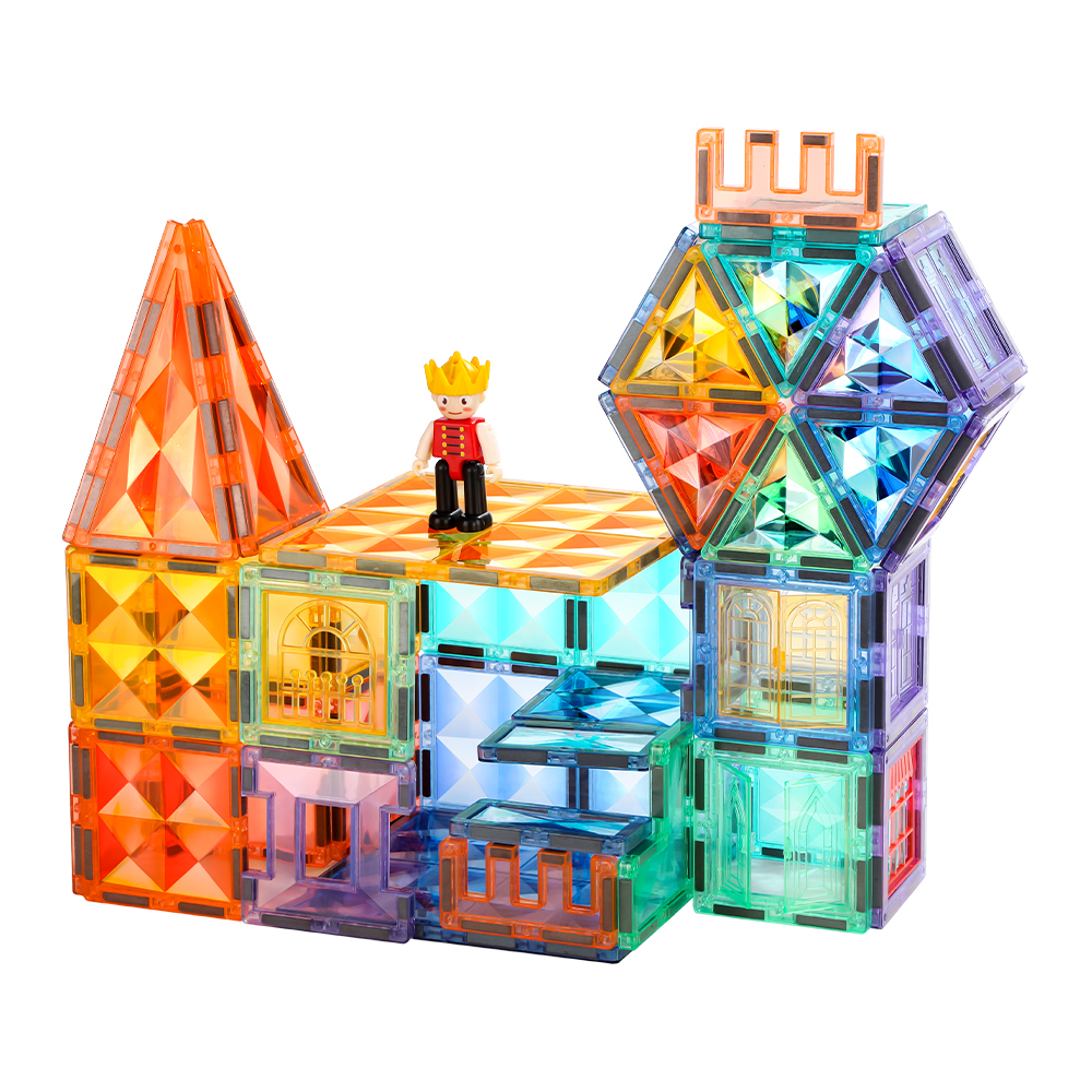 100PCS Factory OEM ODM Customization Multicoloured 3D Tiles Toys Magnetic Building Blocks Toys Sets for Kids