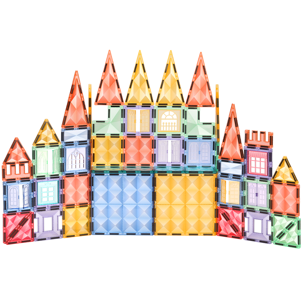 100PCS Factory OEM ODM Customization Multicoloured 3D Tiles Toys Magnetic Building Blocks Toys Sets for Kids