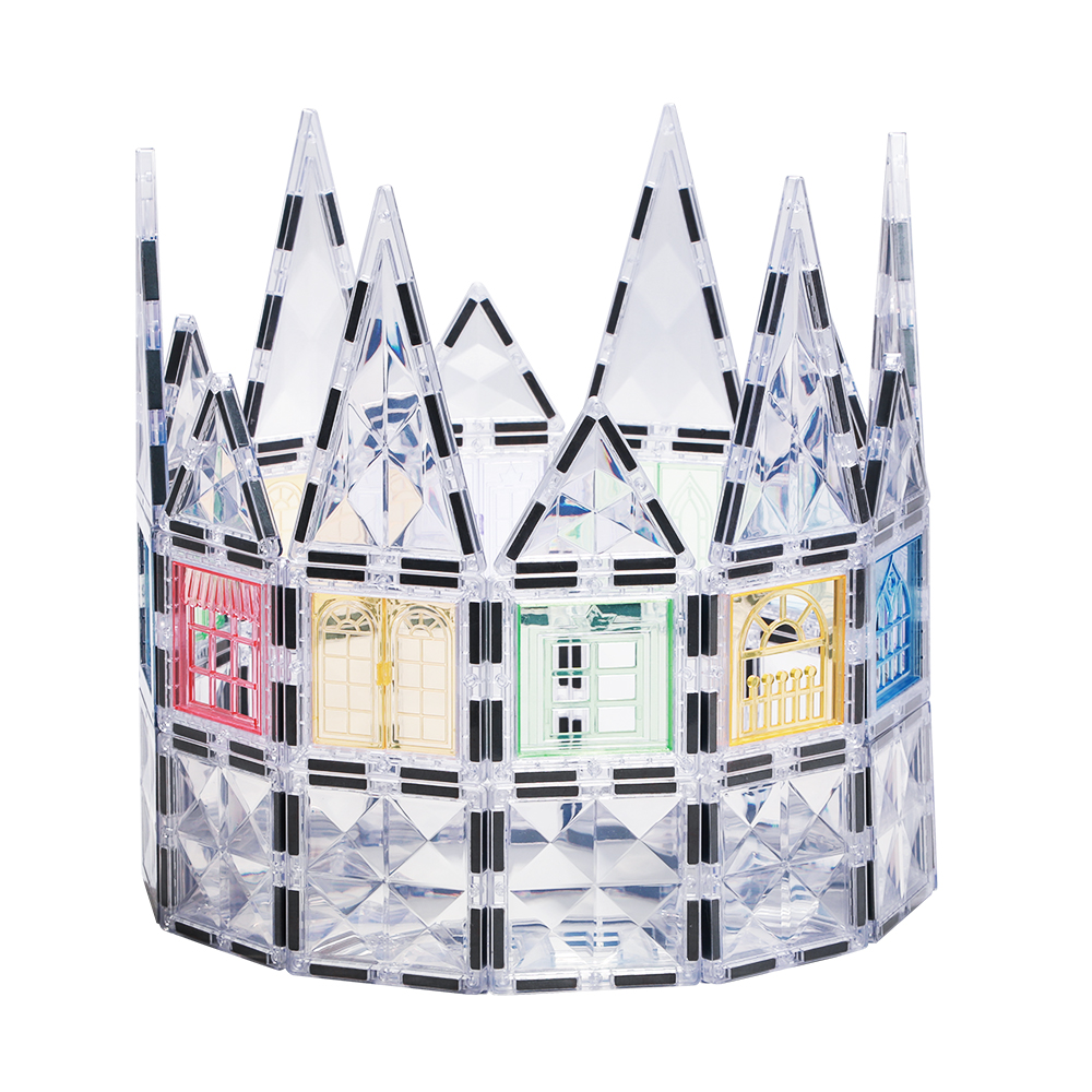 100Pcs Factory Wholesale New Design Transparent Diamond Facet Magnetic Tiles Magnetic Toys STEM Magnet Educational Toys for Kids