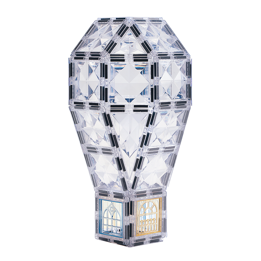 100Pcs Factory Wholesale New Design Transparent Diamond Facet Magnetic Tiles Magnetic Toys STEM Magnet Educational Toys for Kids