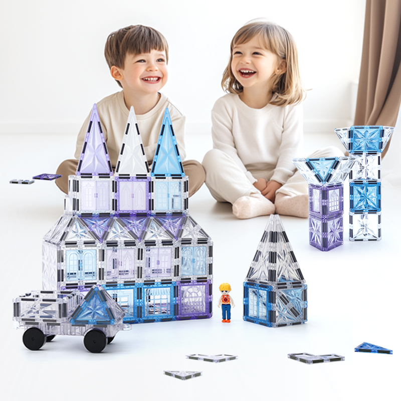 100PCS Hot Sales Factory Wholesale OEM ODM Custom Colors CPC ABS Plastic Children Educational Starshine Magnetic Tiles Toys for Kids