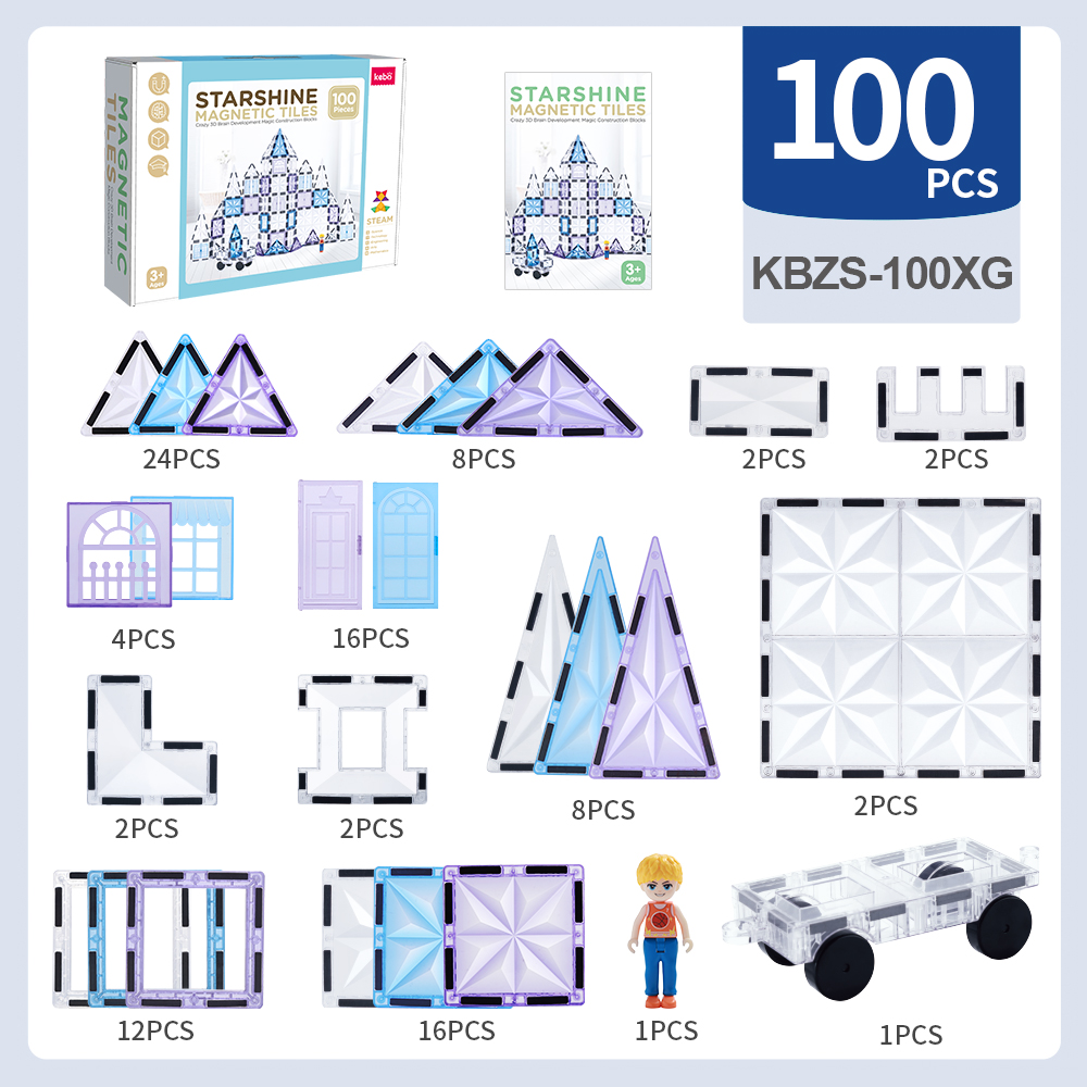 100PCS Hot Sales Factory Wholesale OEM ODM Custom Colors CPC ABS Plastic Children Educational Starshine Magnetic Tiles Toys for Kids 100PCS Hot Sales Factory Wholesale OEM ODM Custom Colors CPC ABS Plastic Children Educational Starshine Magnetic Tiles Toys for Kids
