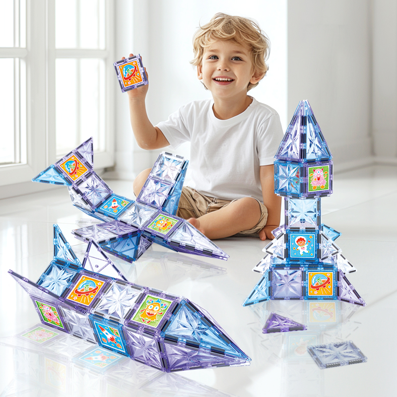 Wholesale Custom Provide Infinite Creative Combinations Primary Colors Magnetic Building Block Sets Toys for Children