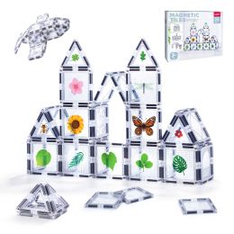 Factory Wholesale OEM ODM Custom Colors CPC ABS Plastic Children Educational Building Set Magnetic Tiles Toys for Girls