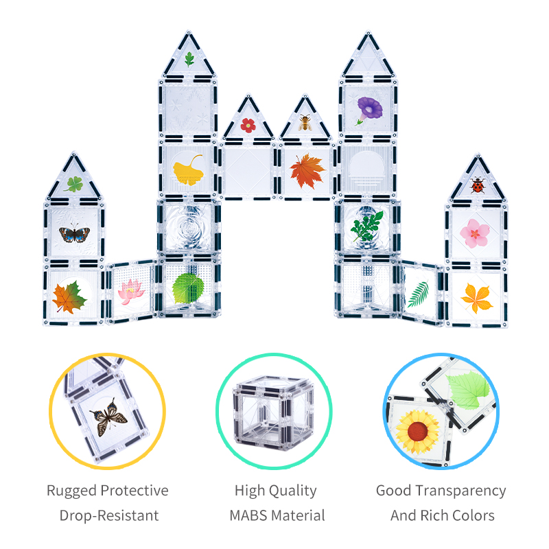 Factory Wholesale OEM ODM Custom Colors CPC ABS Plastic Children Educational Building Set Magnetic Tiles Toys for Girls