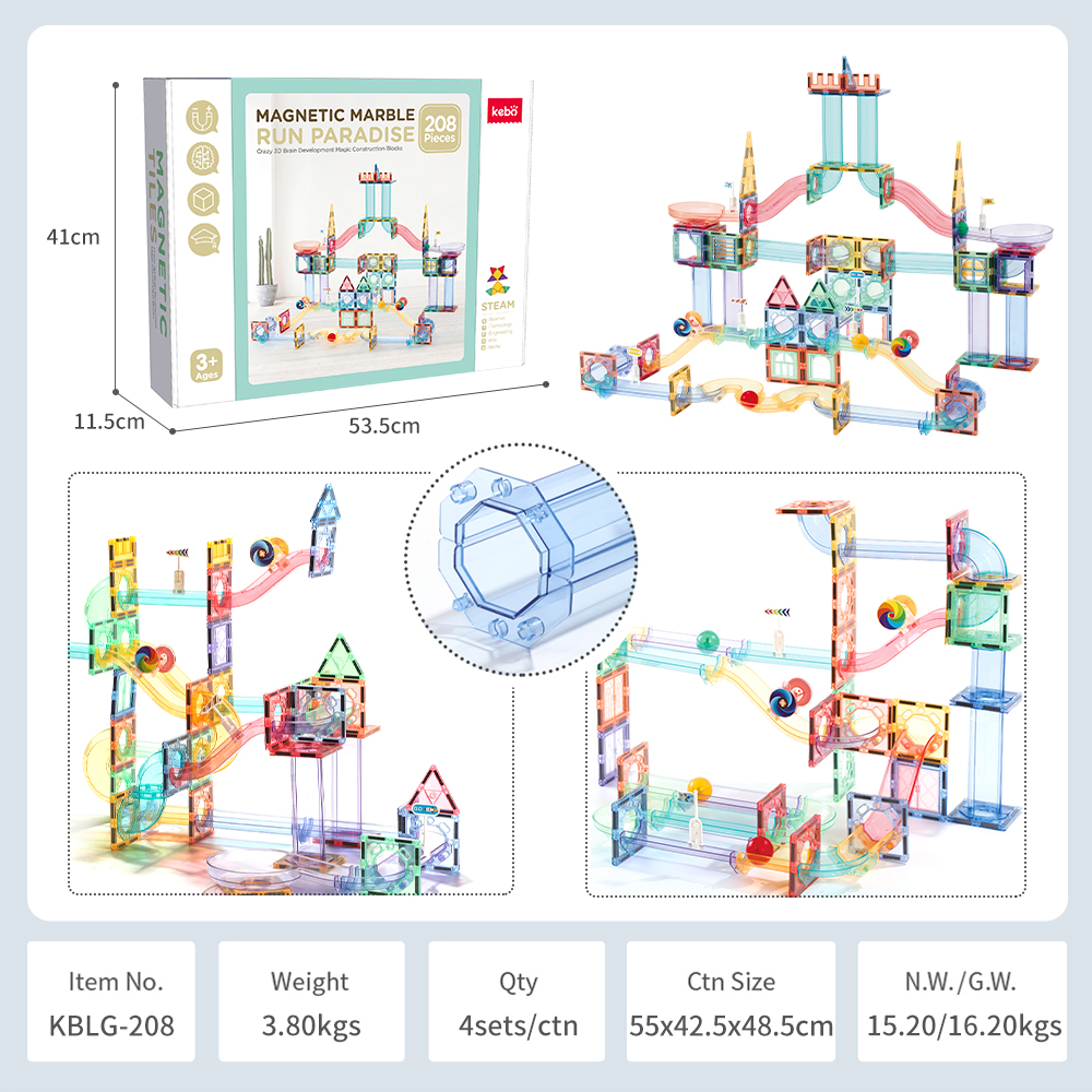 STEM Education Strong Magnet Tiles 3D Construction Building Blocks Magnetic Tiles Marble Run Ball Connecting Toy Set for Kids STEM Education Strong Magnet Tiles 3D Construction Building Blocks Magnetic Tiles Marble Run Ball Connecting Toy Set for Kids