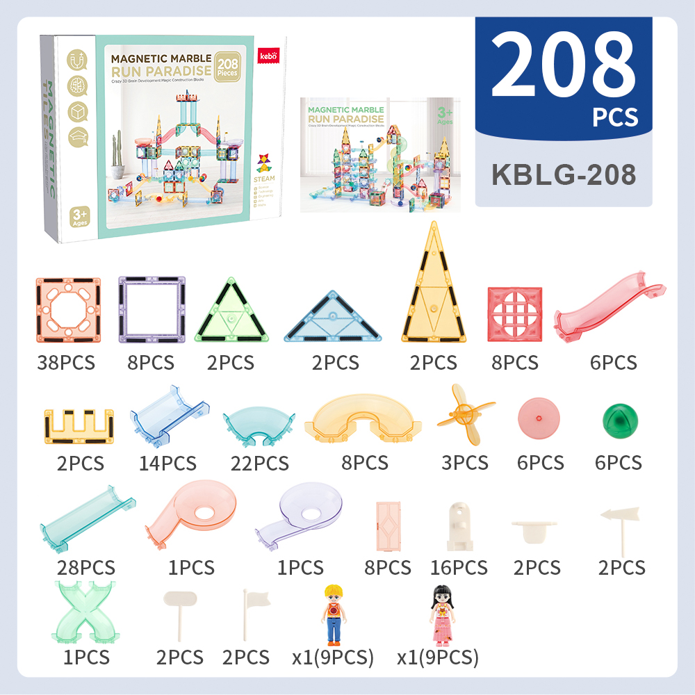 STEM Education Strong Magnet Tiles 3D Construction Building Blocks Magnetic Tiles Marble Run Ball Connecting Toy Set for Kids STEM Education Strong Magnet Tiles 3D Construction Building Blocks Magnetic Tiles Marble Run Ball Connecting Toy Set for Kids