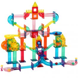 Hot Sale 120PCS Building Blocks Puzzle Colorful Candy Colors Children's Balls 3d Stairs Runway Lights Magnetic Toys