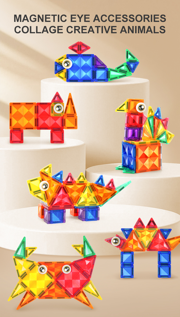 MAG-WISDOM Reise-Magnetbausteine Lernspielzeug 60-Teiliges ABS-Kunststoff-Set Reiseetui Mini Traditionelle Designs 3D