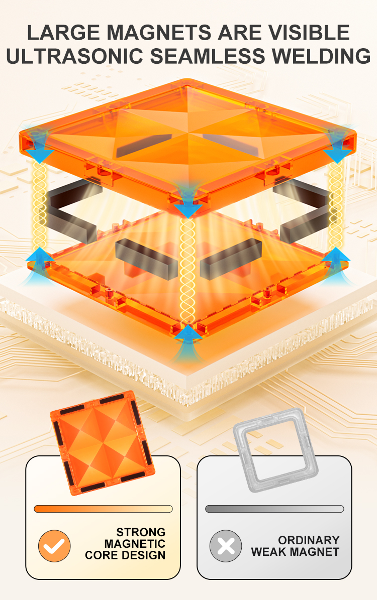 MAG-WISDOM Reise-Magnetbausteine Lernspielzeug 60-Teiliges ABS-Kunststoff-Set Reiseetui Mini Traditionelle Designs 3D