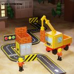MAG-WISDOM Bestseller OEM ODM 36-teiliges Magnetisches Bauklötze-Set Autorennbahn DIY-Set Plastik-Magnetspielzeug für Kinder