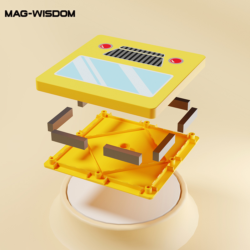 MAG-WISDOM Bestseller OEM ODM 36-teiliges Magnetisches Bauklötze-Set Autorennbahn DIY-Set Plastik-Magnetspielzeug für Kinder