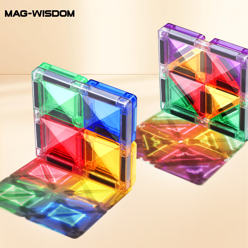 MAG-WISDOM Reise-Magnetbausteine Lernspielzeug 60-Teiliges ABS-Kunststoff-Set Reiseetui Mini Traditionelle Designs 3D